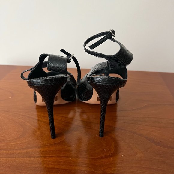 Michael Kors Black Snakeskin Open Toe Heel Pumps - Never Worn Size EU 36 1/2 - Picture 3 of 7